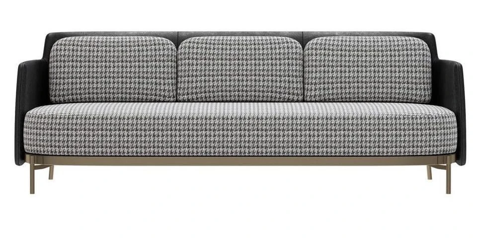 Ghế sofa văng viền da hiện đại V49