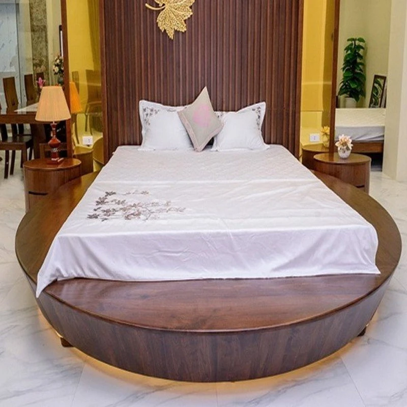Giường ngủ tròn gỗ thịt Pula PB26