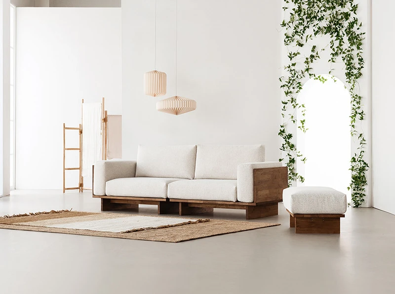 Sofa văng viền gỗ V62