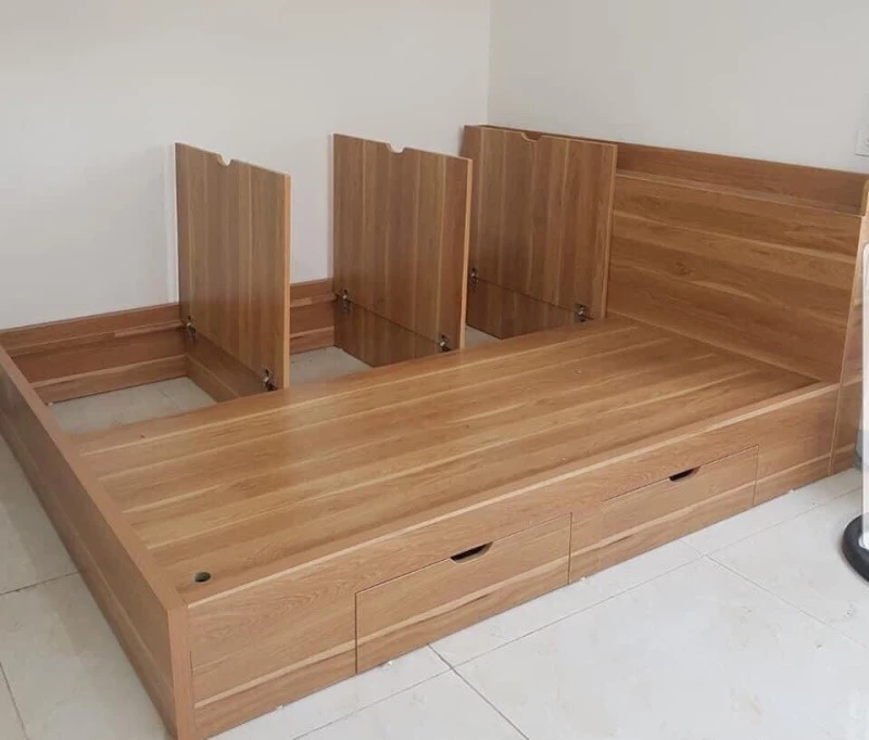 Giường ngủ giá rẻ gỗ CN GN03 có nhiều ngăn chứa đồ