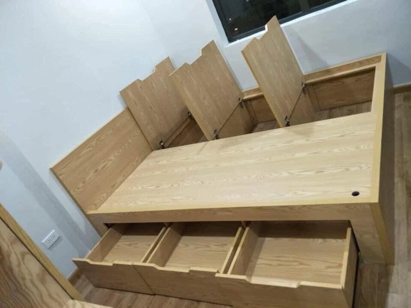 Giường ngủ giá rẻ gỗ CN GN03 có nhiều ngăn chứa đồ