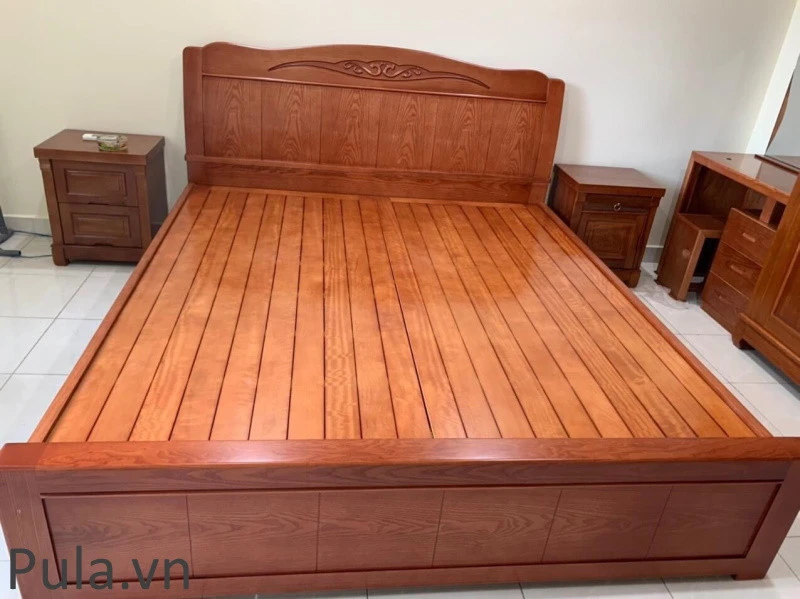 Giường ngủ cao cấp gỗ thịt GN05 độ bền trên 10 năm
