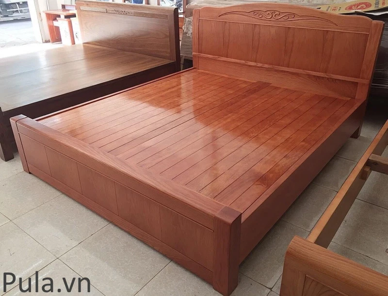 Giường ngủ cao cấp gỗ thịt GN05 độ bền trên 10 năm