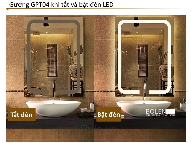 Gương đèn LED phòng tắm Pula GPT04