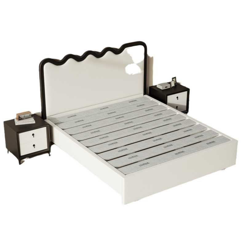 Giường ngủ gỗ bọc nệm viền đen giá rẻ Pula PB43