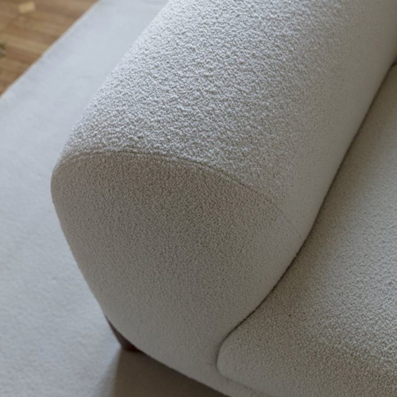 Sofa văng chân gỗ bọc vải lông cừu V65