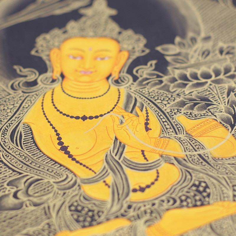 Tranh Thangka Đức Phật Trên Tòa Sen