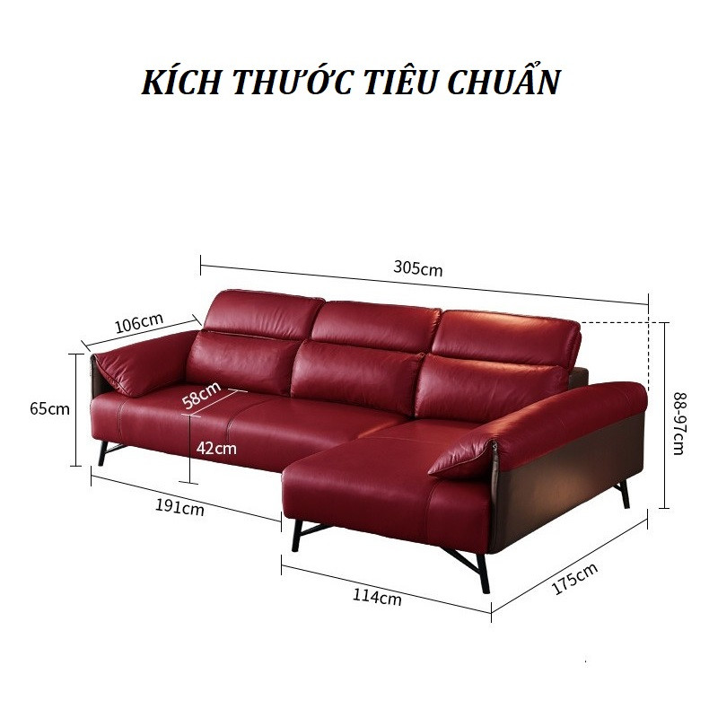 Sofa da thật cao cấp Pula Lorento (L40)