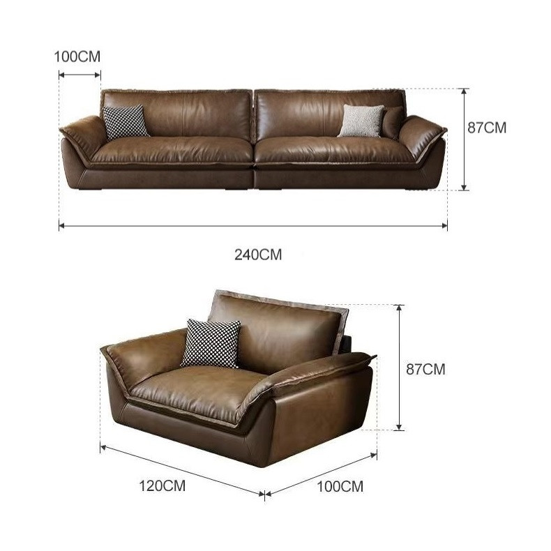 Sofa văng da bò Ý hiện đại Pula Nina (V85)