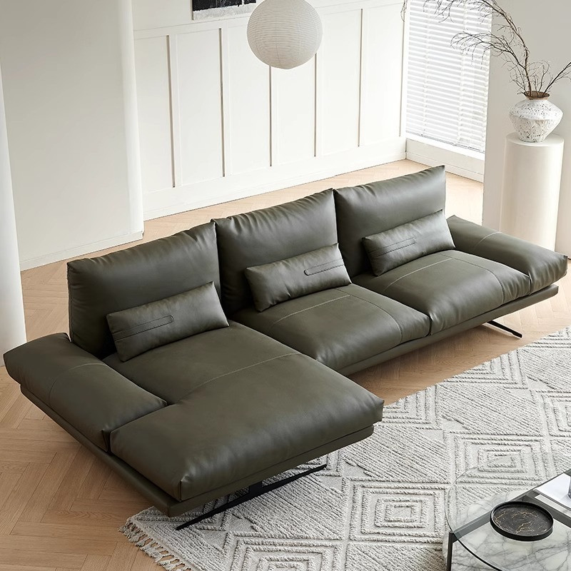 Sofa góc da Bò Ý hiện đại Pula Larina (L48)