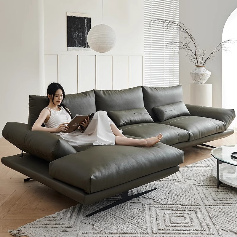 Sofa góc da Bò Ý hiện đại Pula Larina (L48)