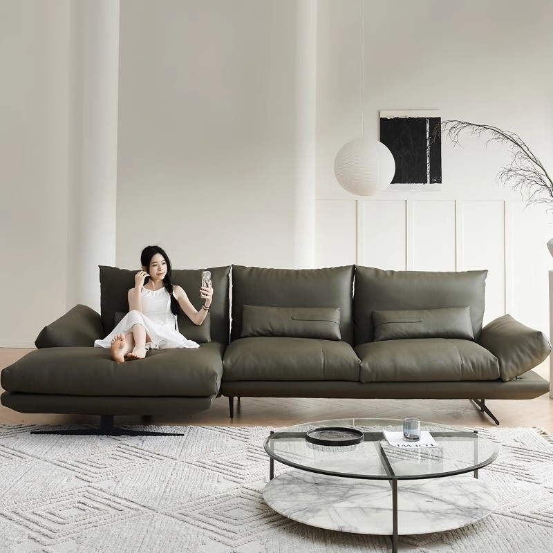 Sofa góc da Bò Ý hiện đại Pula Larina (L48)