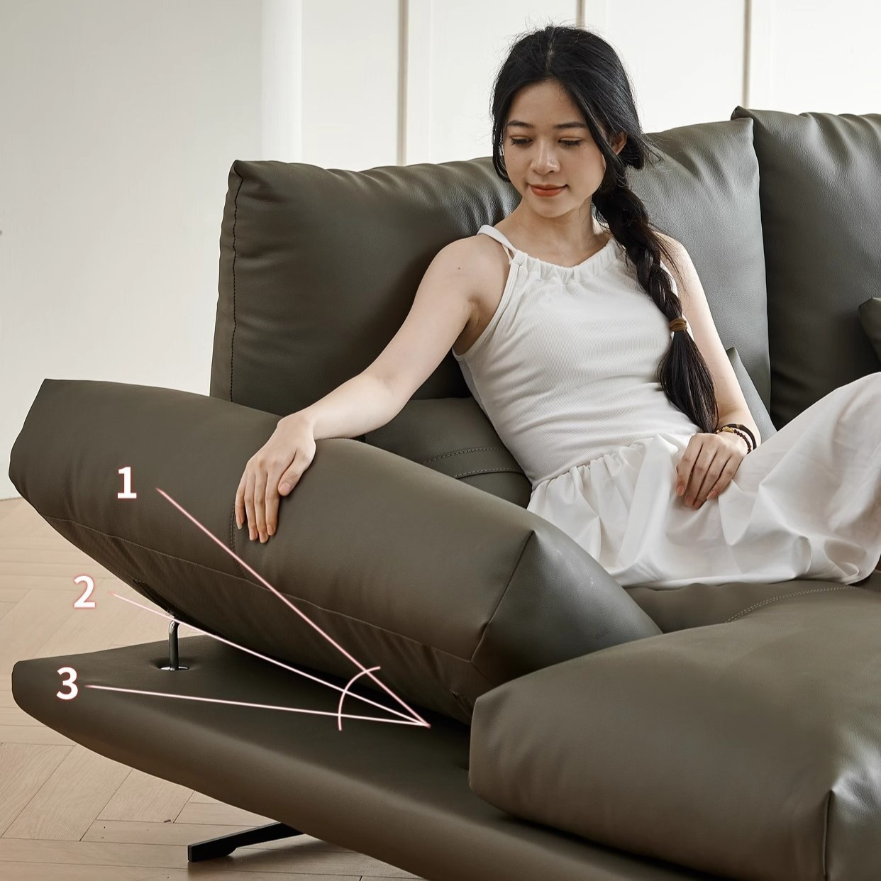 Sofa góc da Bò Ý hiện đại Pula Larina (L48)