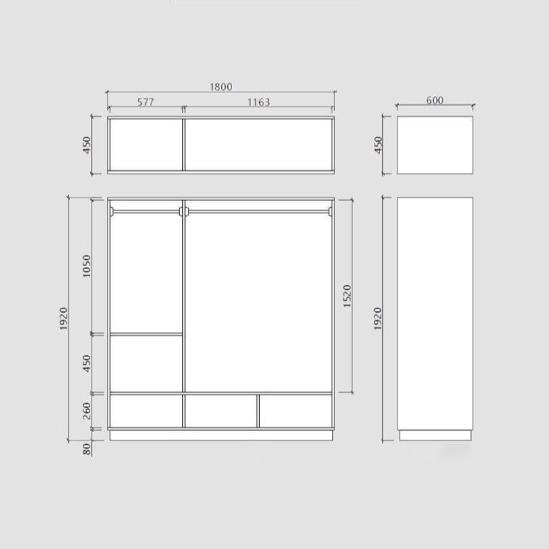 Tủ quần áo gỗ Pula WR04