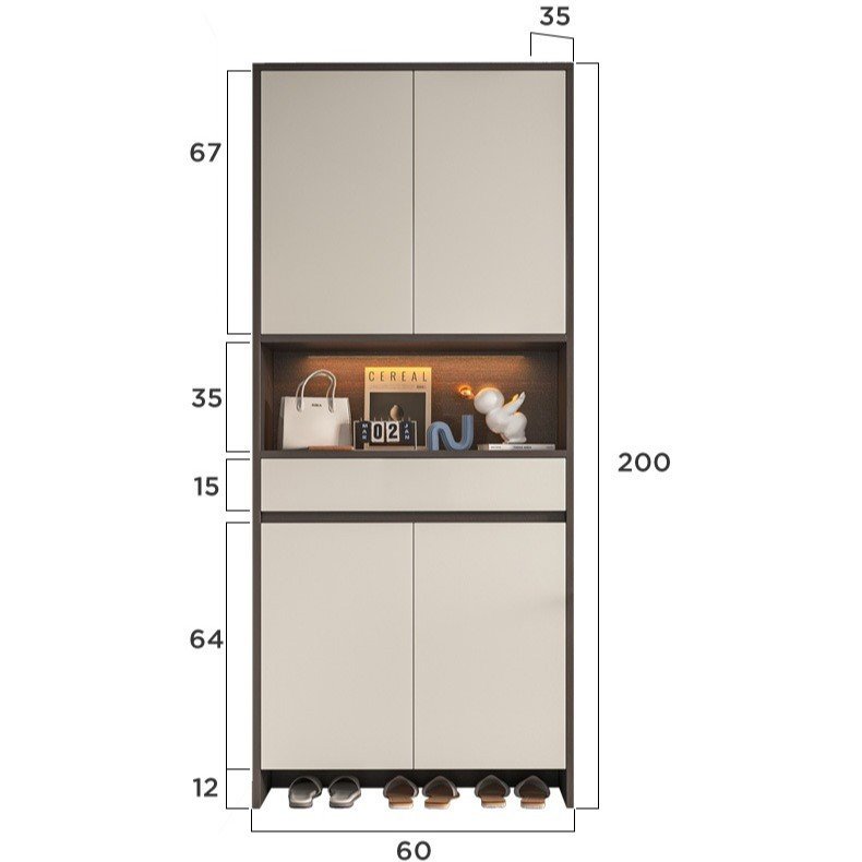 Tủ để giày kết hợp tủ để đồ Pula SC55