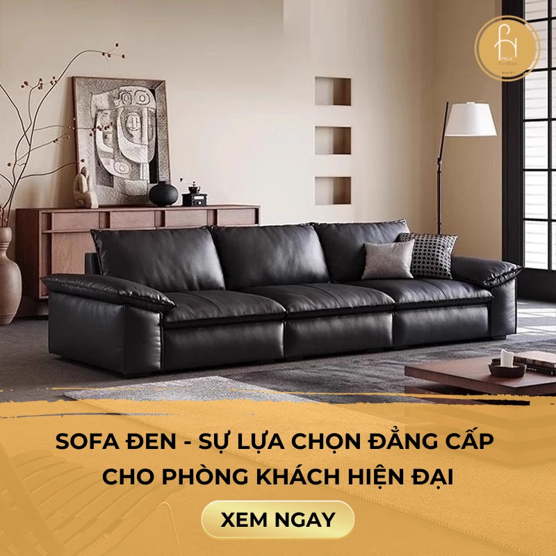 Sofa đen - Sự lựa chọn đẳng cấp cho phòng khách hiện đại