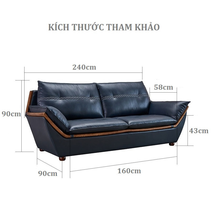 Sofa da bò Ý dáng thuyền Pula Toreno