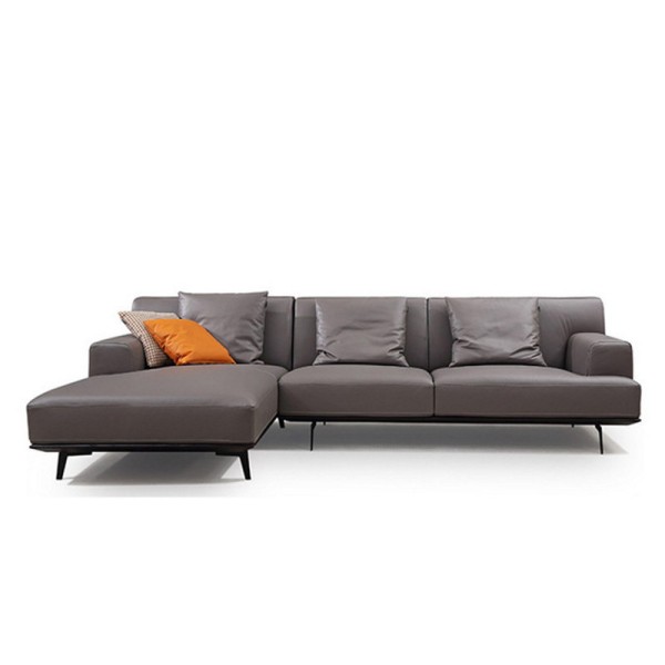 Ghế sofa góc đệm da thiết kế hiện đại L23