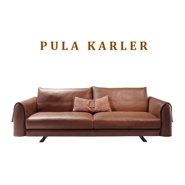 Sofa da chống cháy chống xước Pula Karler (V67)