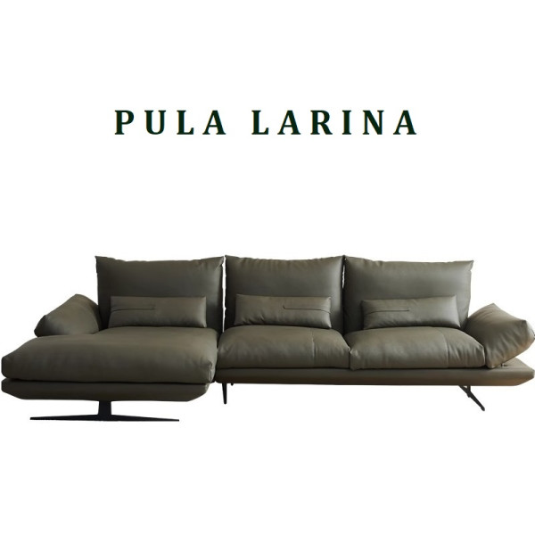 Sofa góc da Bò Ý hiện đại Pula Larina (L48)