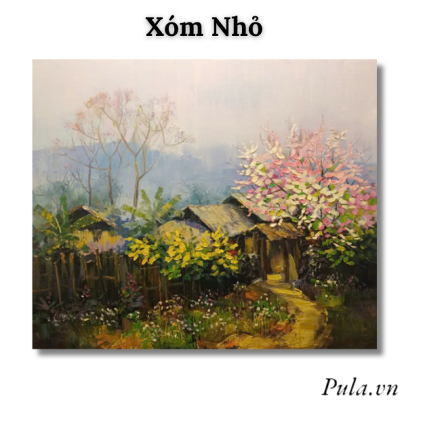 Tranh Vẽ Phong Cảnh Xóm Nhỏ