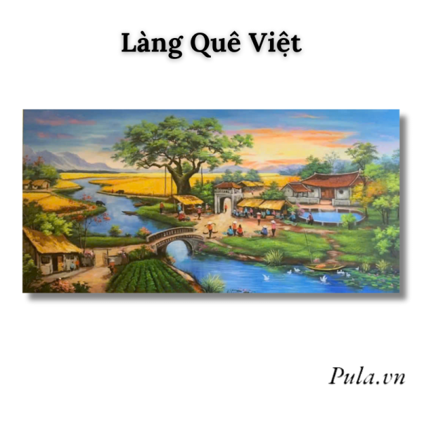 Tranh Phong Cảnh Đẹp - Làng Quê Việt