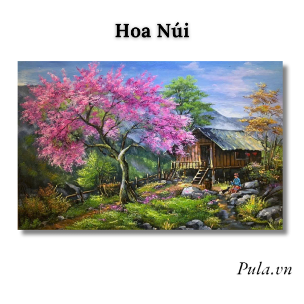 Tranh Sơn Dầu Phong Cảnh Hoa Núi