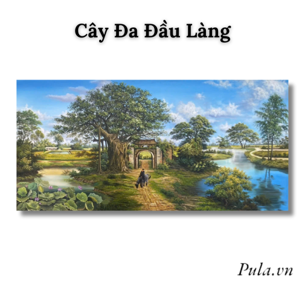 Tranh Phong Cảnh Làng Quê - Cây Đa Đầu Làng