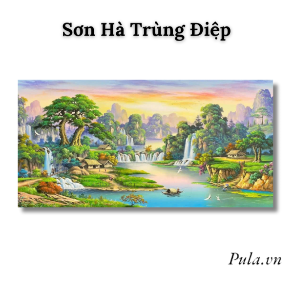 Tranh Vẽ Phong Cảnh Sơn Hà Trùng Điệp