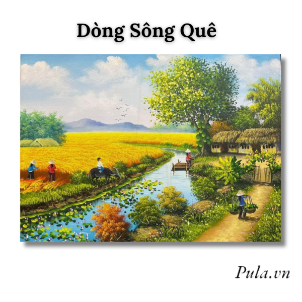 Tranh Phong Cảnh Quê Hương - Dòng Sông Quê