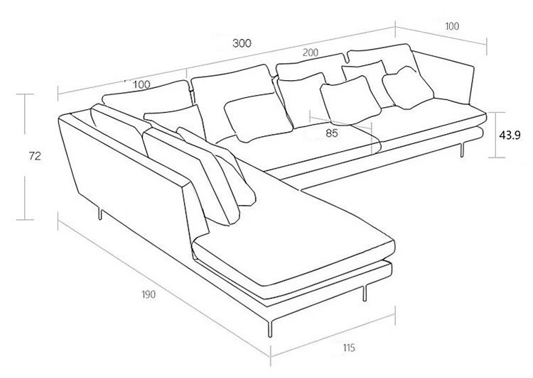 Ghế sofa góc đệm vải hiện đại L26