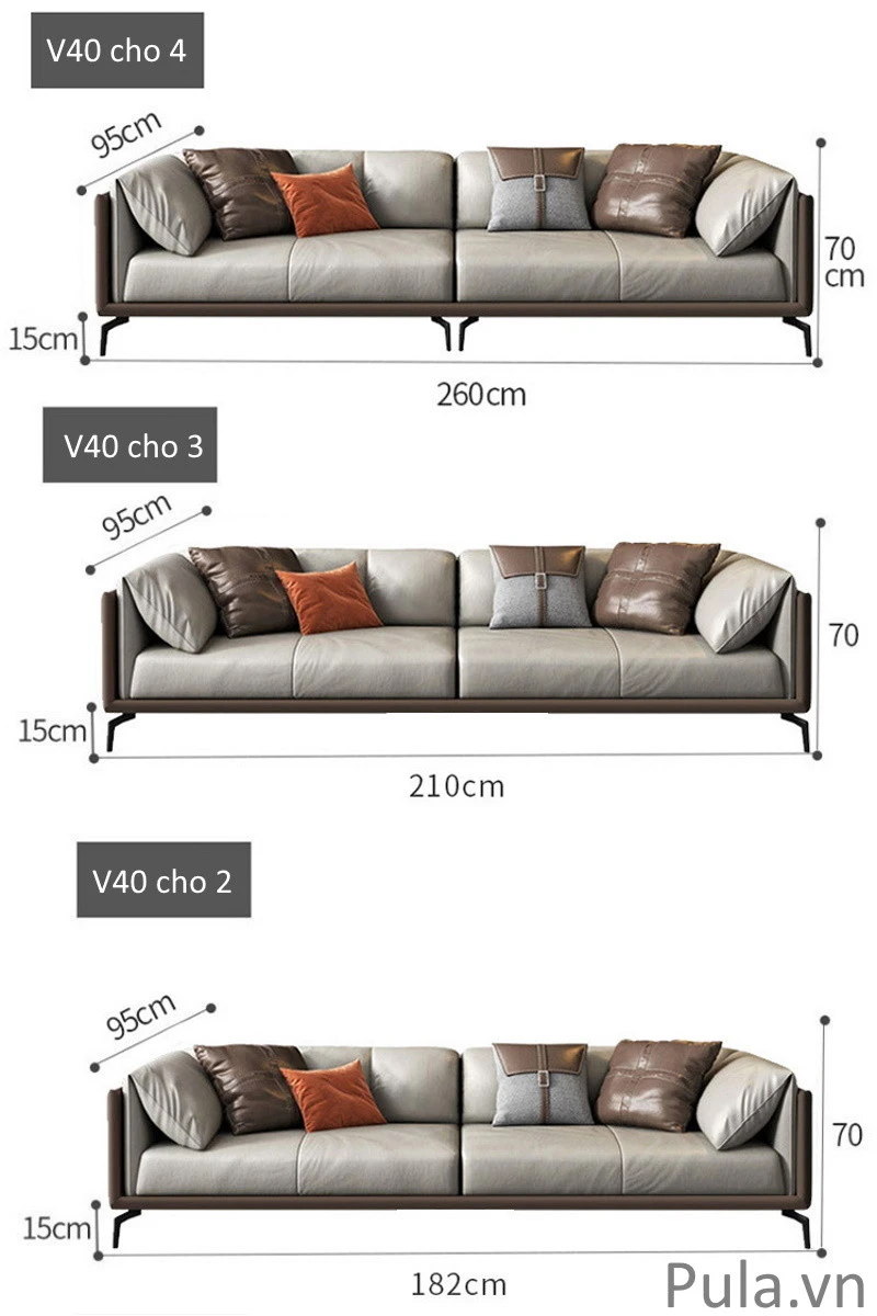 Ghế sofa văng da hiện đại V40