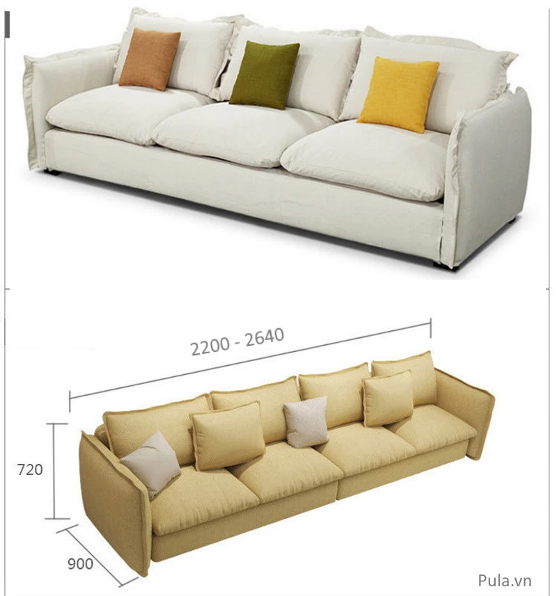 Ghế sofa văng đệm vải V29
