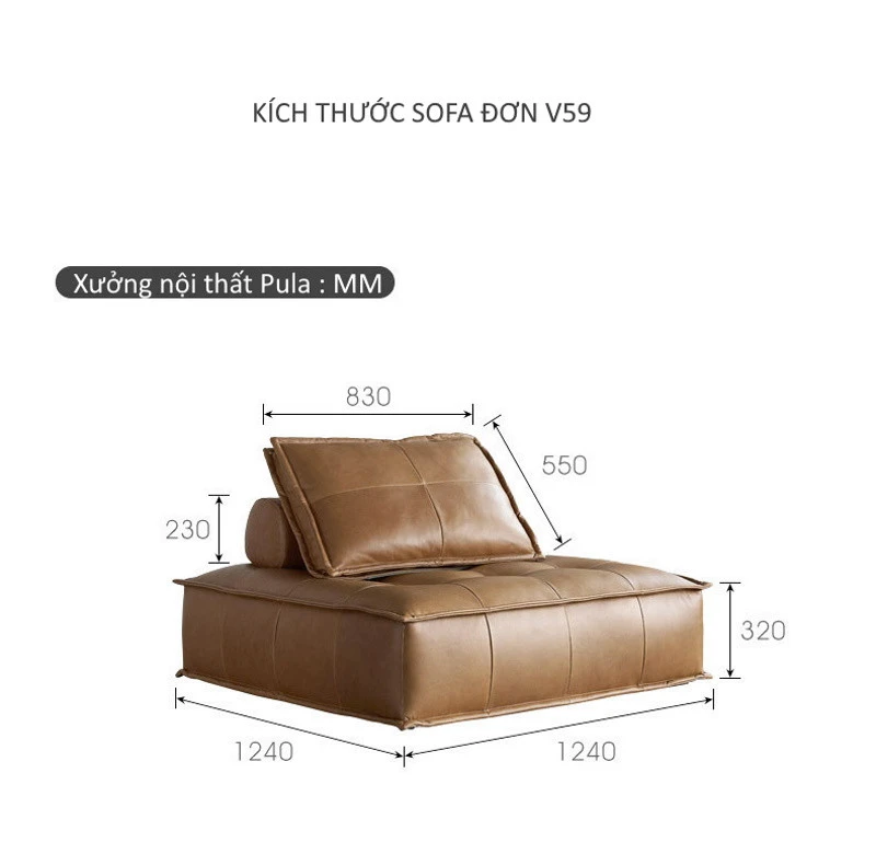 Ghế sofa văng thiết kế độc đáo V59