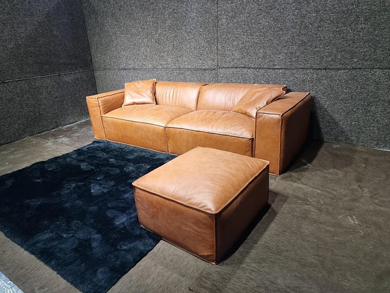 Ghế sofa văng đệm da hiện đại V52