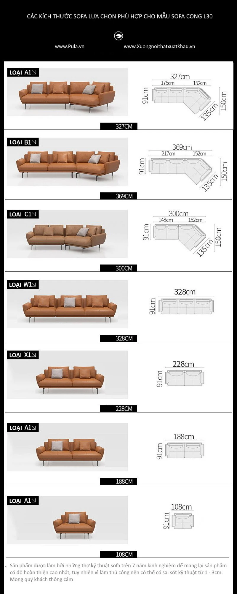 Sofa góc đệm da dáng cong L30