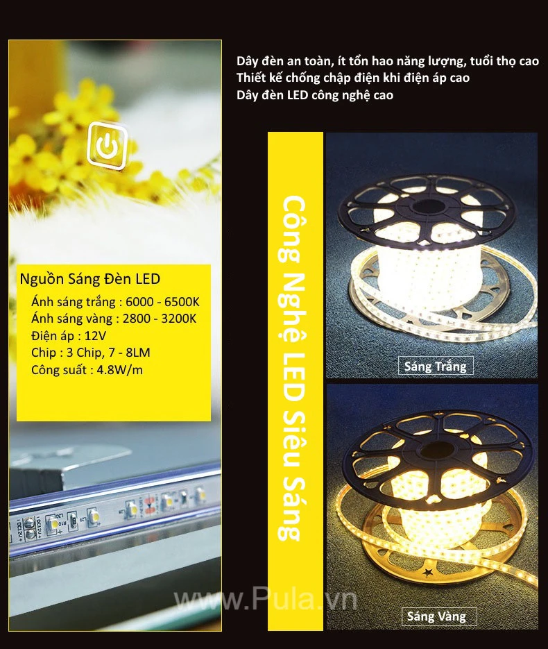 Gương đèn LED phòng tắm Pula GPT03