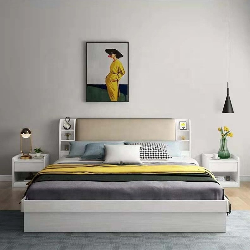 Giường ngủ gỗ bọc da đầu giường hiện đại, đa năng Pula PB41