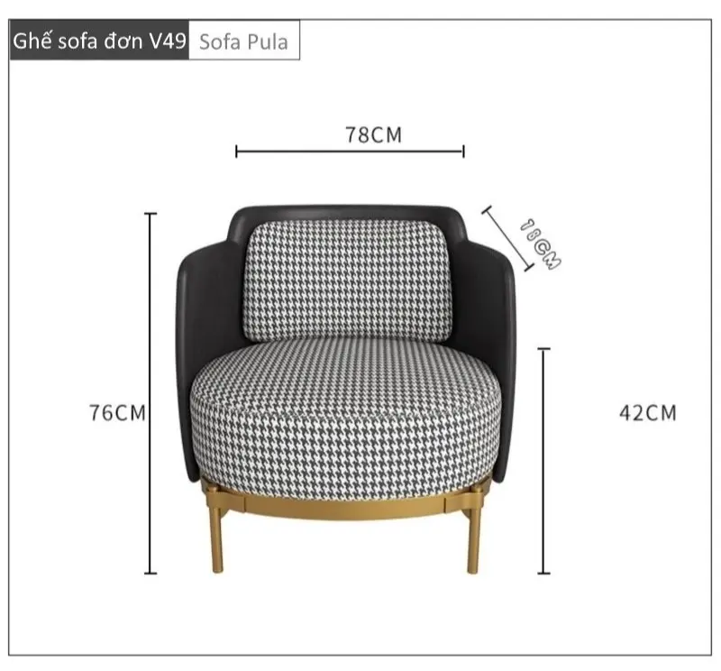 Kích thước sofa văng V49
