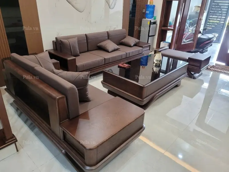 Bộ sofa gỗ Hương xám 5 món SG02