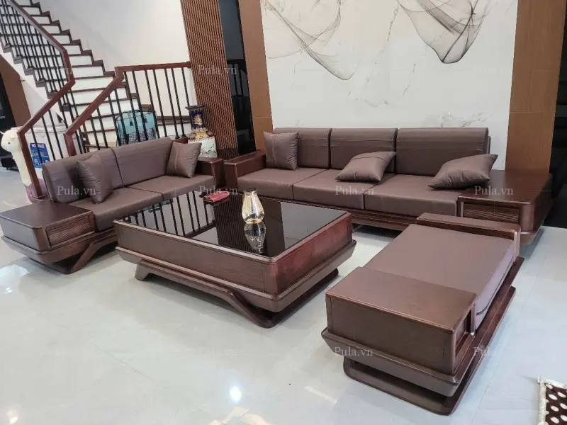 Bộ sofa gỗ Hương xám 5 món SG02