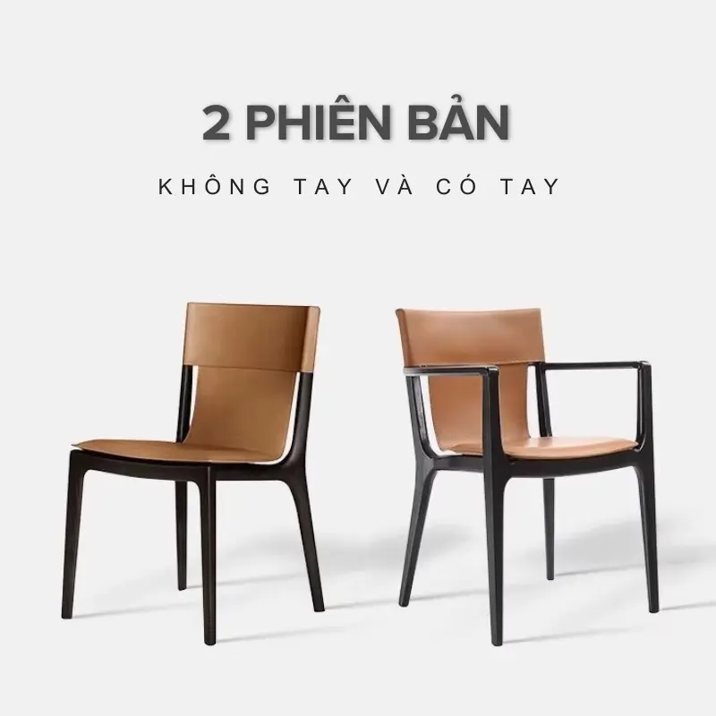 Ghế ăn Isadora có sẵn trong 2 phiên bản Không tay và Có tay