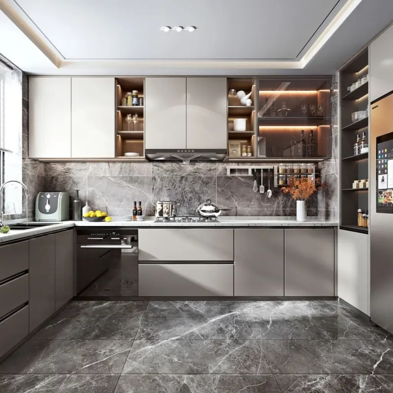 Tủ bếp nhôm cánh kính PKC20