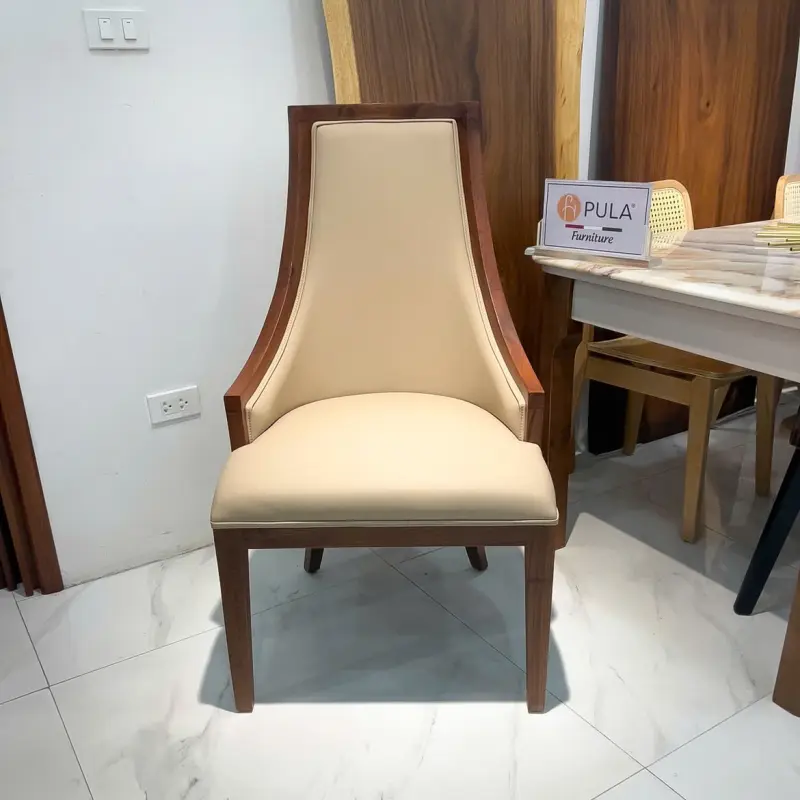 Mặt trước Ghế ăn gỗ óc chó tân cổ điển N08