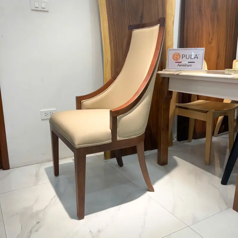 Ghế ăn gỗ óc chó tân cổ điển N08