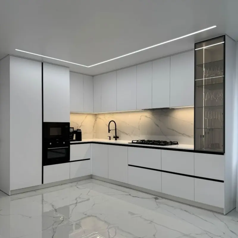 Tủ bếp Melamine chữ L PKC33