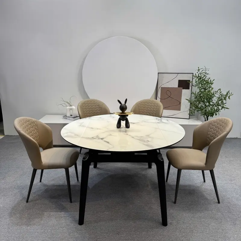 Bàn ăn thông minh mặt đá PSDT10 kết hợp cùng ghế ăn 