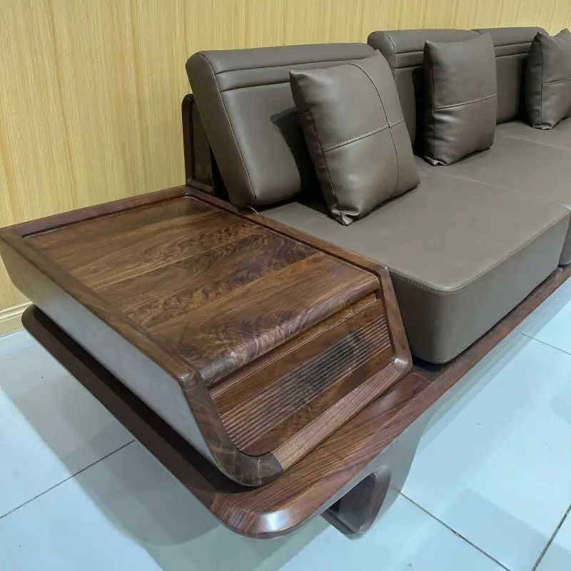 Bộ sofa gỗ Óc Chó hiện đại SG06