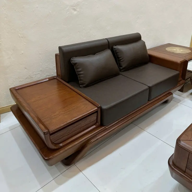 Bộ sofa gỗ Sồi 5 món cao cấp SG05