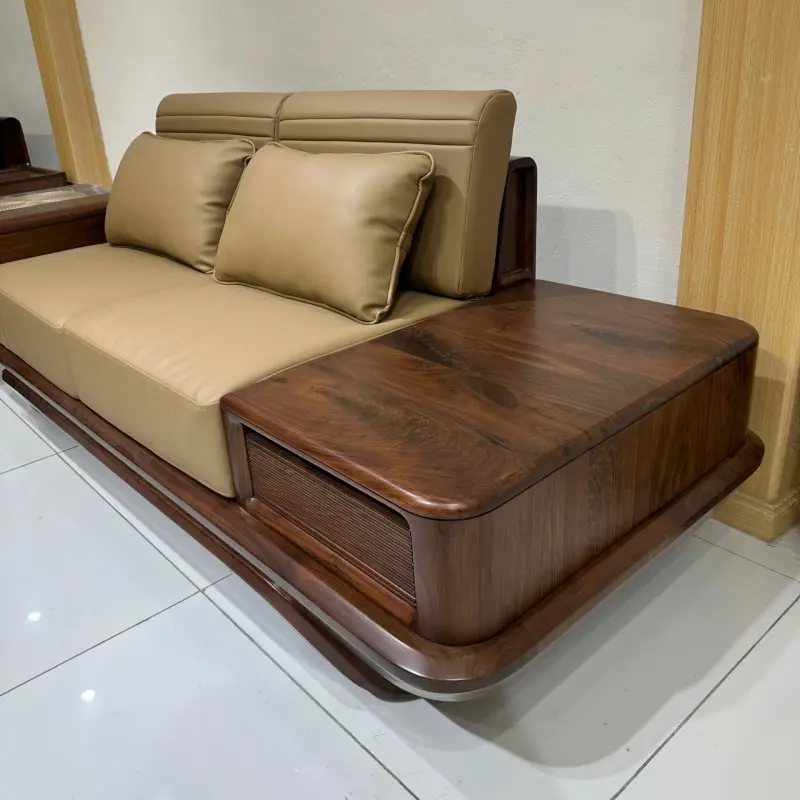 Bộ Sofa gỗ Óc Chó cao cấp 5 món SG04